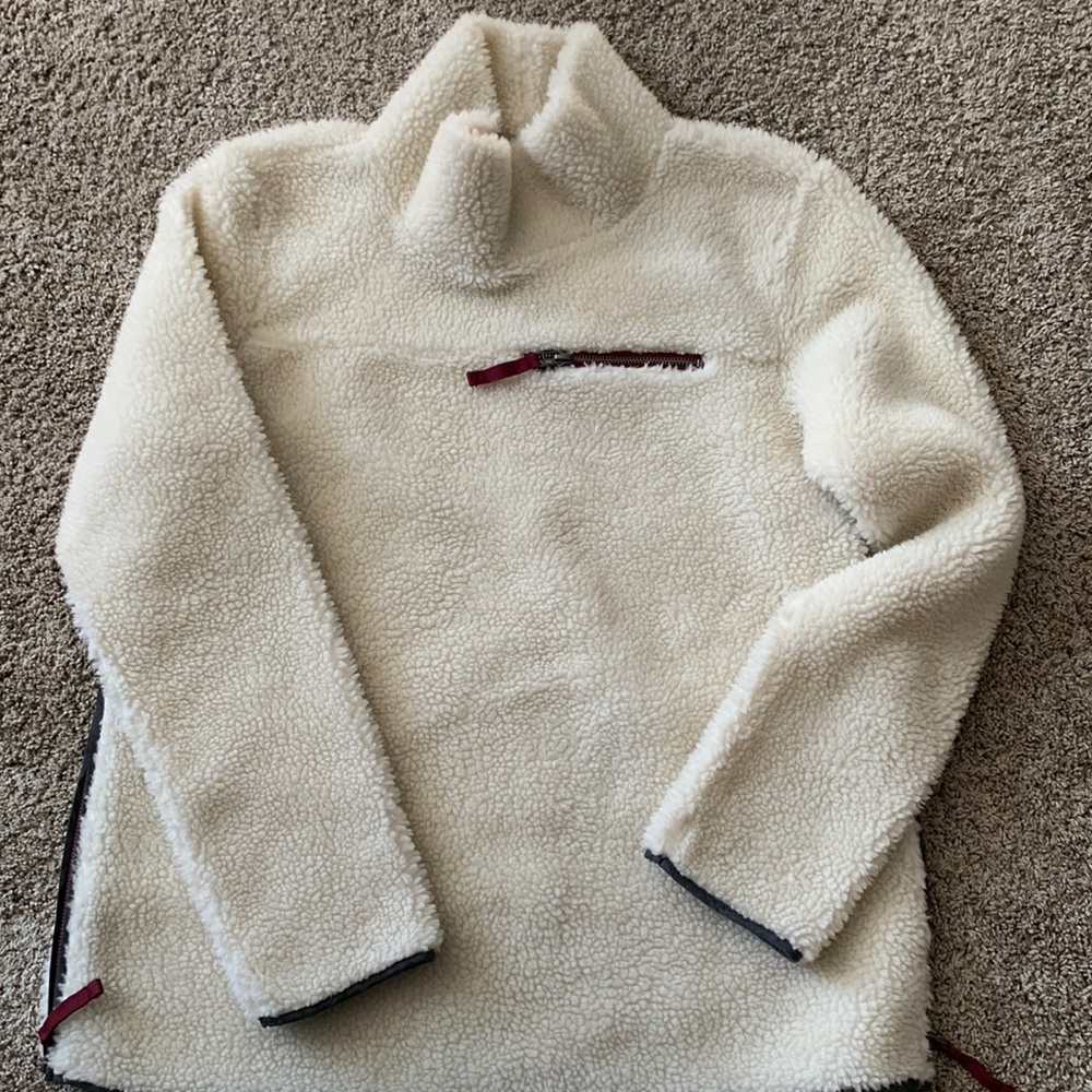 L.L. Bean Cream Sherpa Fleece Pullover